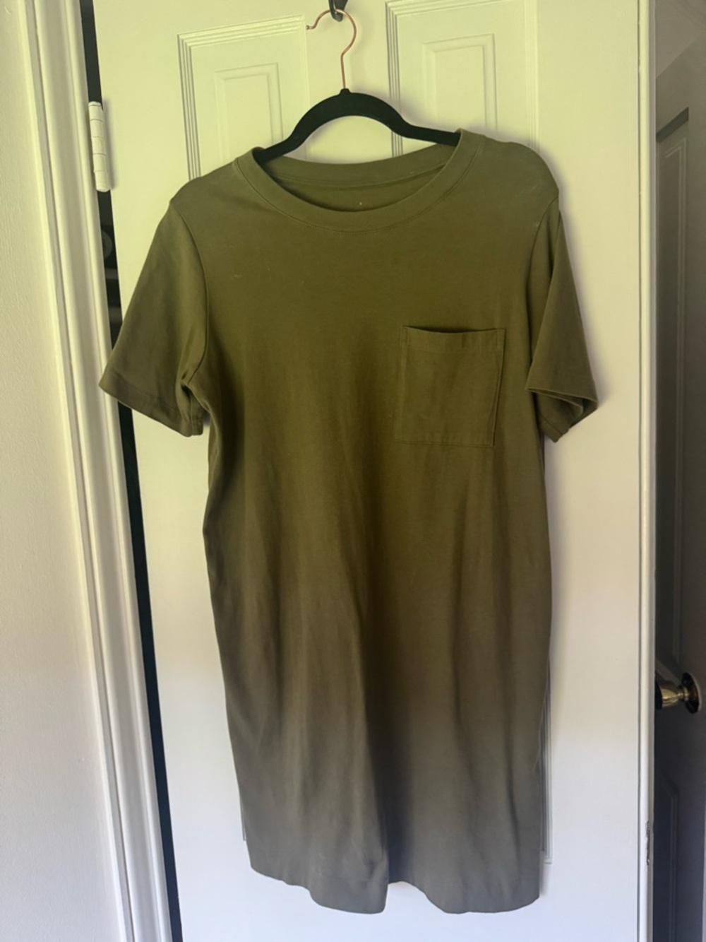 Everlane Olive Green Mini Dress with Chest Pocket